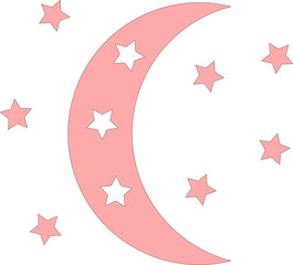 Moon & Stars pattern for a girl
