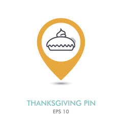 Thanksgiving Pie mapping pin icon. Thanksgiving