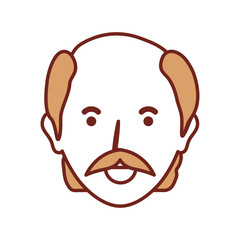 cartoon man face icon over white background colorful design vector illustration