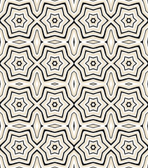Seamless striped vector pattern. Vintage colored decorative repainting background with tribal and ethnic motifs. Abstract geometric roughly hatched shapes colored with hand drawn brush stokes.