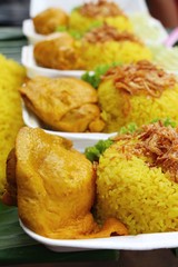 Chicken biryani with rice delicious and sauce