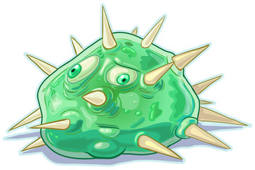 Vector Cartoon Slime Blob Creature or Monster with Spikes
