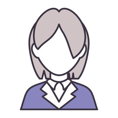 woman lawyer icon over white background colorful design vector illustration