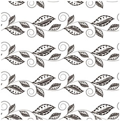 Seamless floral monochrome pattern stock vector illustration