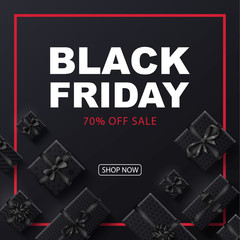 black Friday 2018 place for text christmas boxes top view design