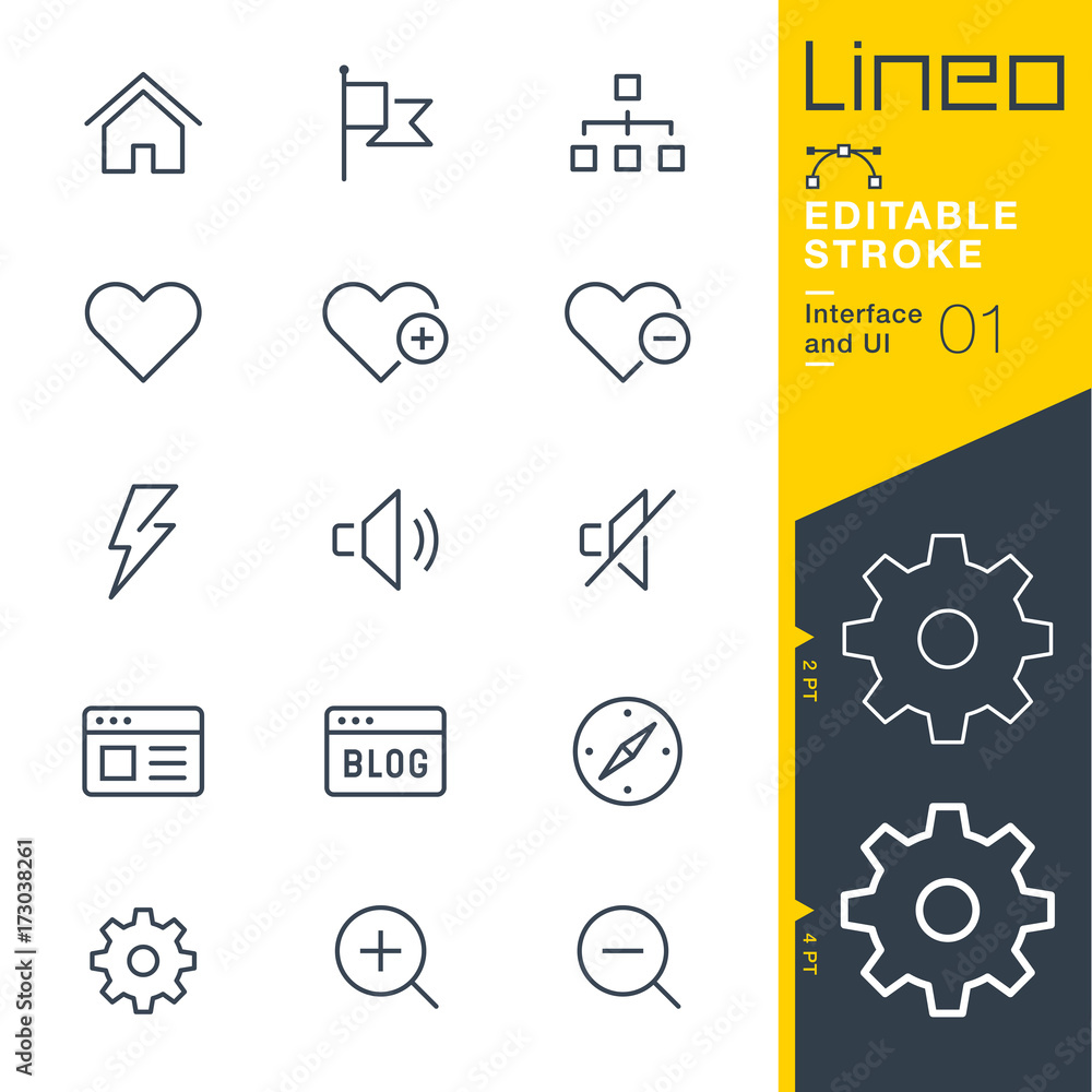 Wall mural lineo editable stroke - interface and ui line icons vector icons - adjust stroke weight - expand to 