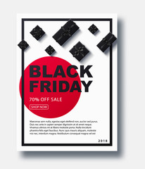 black Friday 2018 place for text christmas boxes top view design