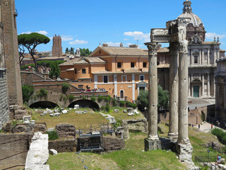 Obraz premium 19.06.2017, Rome, italy: Beautiful view of Ruins of famous Roman Forum