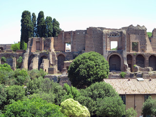 Ruins near circus maximus in Rome, Italy, Therms of Caracalla