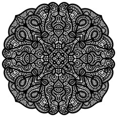 Abstract black detailed doddle style ornament