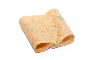 biscuit curl,Thai snack on white background