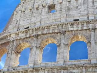Obraz premium Great Roman Colosseum ( Coliseum, Colosseo ), Flavian Amphitheatre. Rome. Italy.
