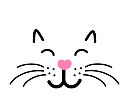 Cute cat face vector illustration