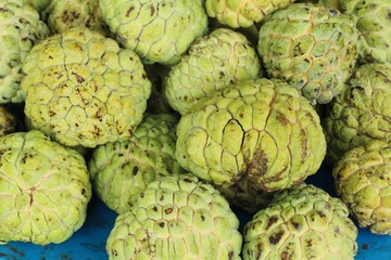 Sugar apple is delicious in the market.