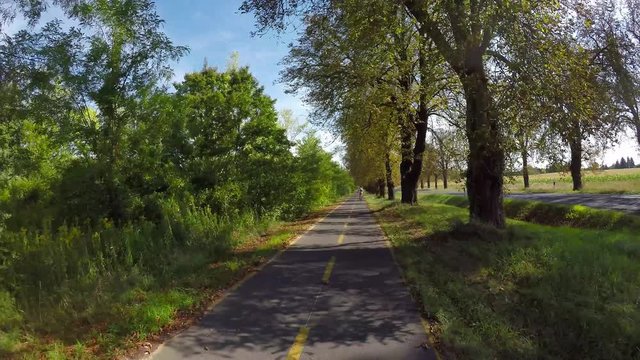 Bike road between small towns Heviz and Keszthely in Hungary