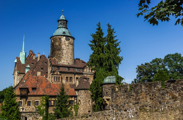 Medieval Czocha castle in Lesna village, Poland