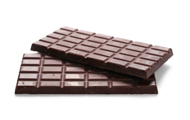 chocolate bars isolated on white background