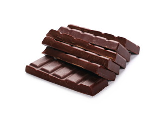 chocolate bars isolated on white background
