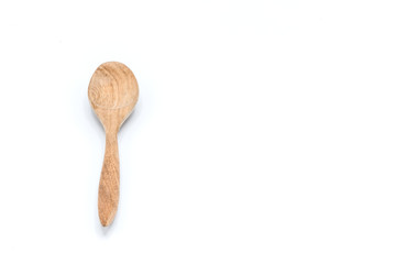 wooden spoon on the white background