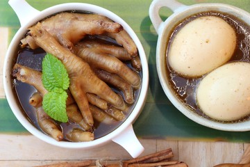 Stewed egg with feet chicken , chinese food