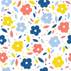 Abstract flower seamless pattern background. Childish wallpaper cover