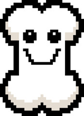 Smiling 8-Bit Cartoon Bone