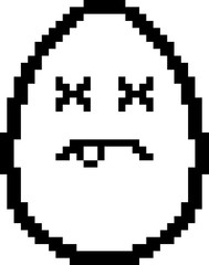 Dead 8-Bit Cartoon Egg