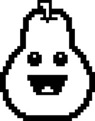 Smiling 8-Bit Cartoon Pear