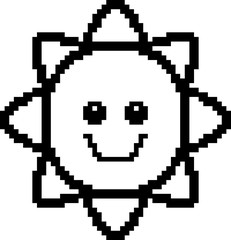 Smiling 8-Bit Cartoon Sun