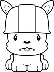 Cartoon Angry Construction Worker Bunny