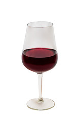 Red wine glass isolated on white background