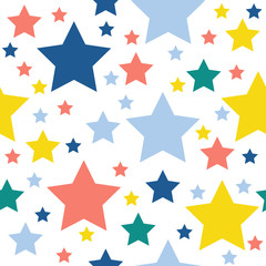Abstract star seamless pattern background. Childish handcrafted wallpaper