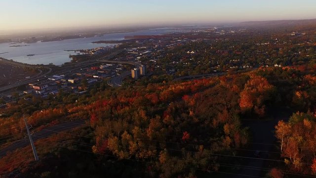 Autumn landscape in Duluth Minnesota, aerial