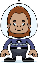Obraz premium Cartoon Smiling Spaceman Sasquatch