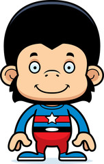 Cartoon Smiling Superhero Chimpanzee