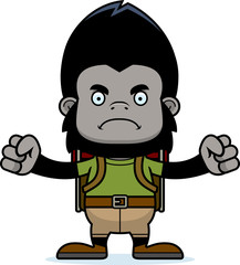 Cartoon Angry Hiker Gorilla
