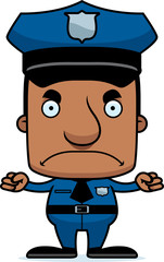 Cartoon Angry Police Officer Man