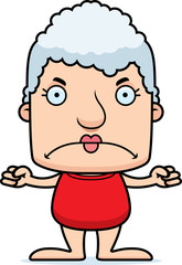 Cartoon Angry Woman Swimsuit