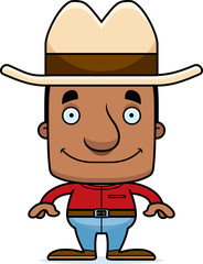 Cartoon Smiling Cowboy Man