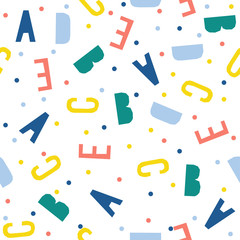 Abstract handmade letter seamless pattern background.
