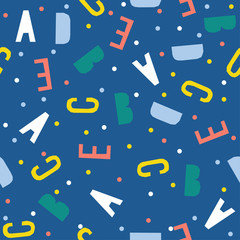 Abstract handmade letter seamless pattern background.