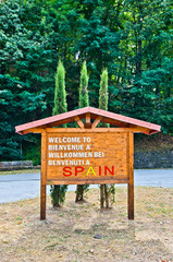 welcome sign for tourists in Spain