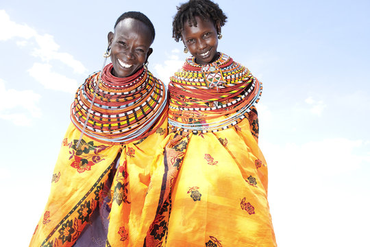 Smiling Samburu tribeswomen. Kenya.