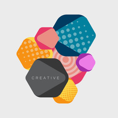 Vector abstract hexagonal background with halftone