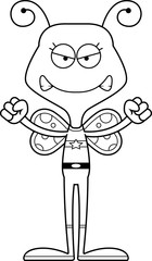 Cartoon Angry Superhero Butterfly