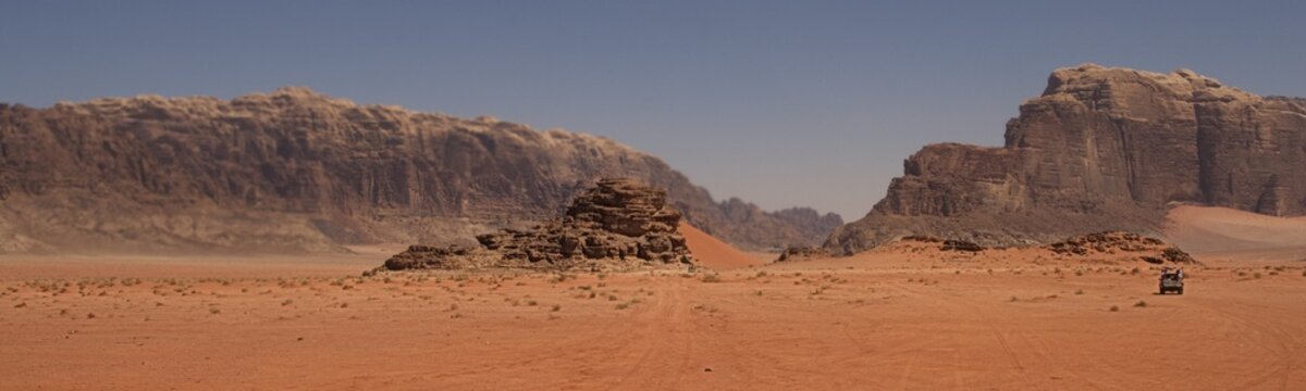 Mars landscape in desert of Wadi Rum Valley, Jordan