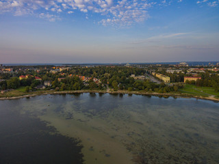 Obraz premium Aerial view panorama from sea, distrikt Kopli, Tallinn, Estonia.