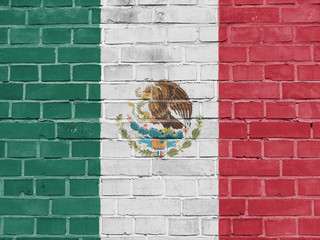 Mexico Politics Concept: Mexican Flag Wall Background Texture