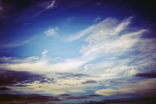 Cloudy sky weather panorama background © 1xpert