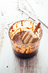 Banana and chocolate popsicles